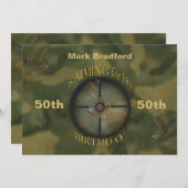 HUNTING/DEER/BIRTHDAY-INVITATIE - VERANDERING VAN  KAART (Voorkant / Achterkant)