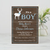Hunting Deer Boy Baby shower Kaart (Staand voorkant)