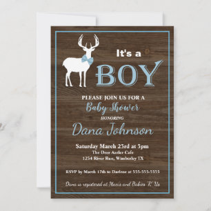 Hunting Deer Boy Baby shower Kaart