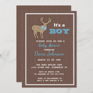 Hunting Deer Boy Baby shower Kaart