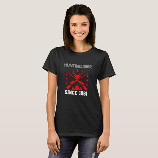Hunting deer since 1981 t-shirt (Voorkant volledig)