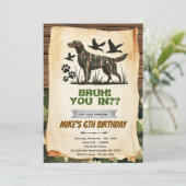 Hunting Dog Birthday Invitation Kaart (Staand voorkant)