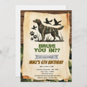 Hunting Dog Birthday Invitation Kaart (Voorkant / Achterkant)