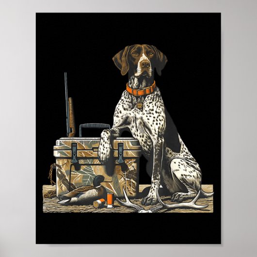 Hunting Dog Inter Bird Dog Duck Hunter Camo Retrie Poster (Voorkant)