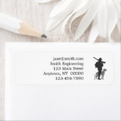 Hunting dog met jager - Kies achtergrondkleur Etiket (Insitu)