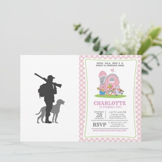 Hunting dog met jager - Kies achtergrondkleur Kaart (Staand voorkant)