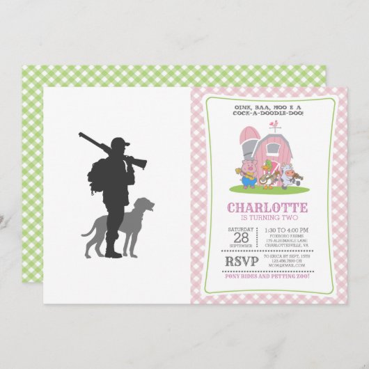 Hunting dog met jager - Kies achtergrondkleur Kaart (Voorkant / Achterkant)