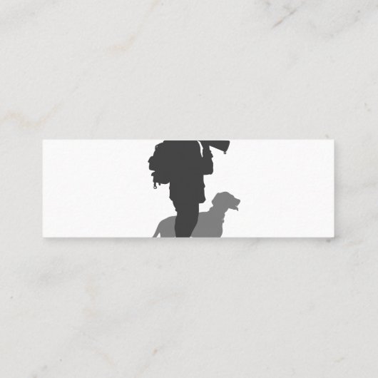 Hunting dog met jager - Kies achtergrondkleur Mini Visitekaartje (Achterkant)