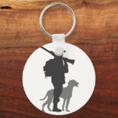 Hunting dog met jager - Kies achtergrondkleur Sleutelhanger (Voorkant)