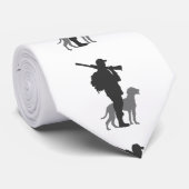 Hunting dog met jager - Kies achtergrondkleur Stropdas (Opgerold)