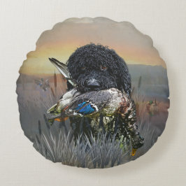 Hunting dog rond kussen