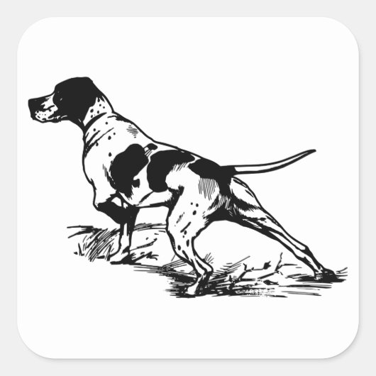 Hunting Dog Vierkante Sticker (Voorkant)