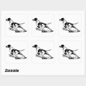 Hunting Dog Vierkante Sticker (Vel)