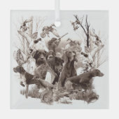 Hunting dogs, Pistolen honden, jachtseizoen Glas Ornament (Voorkant)