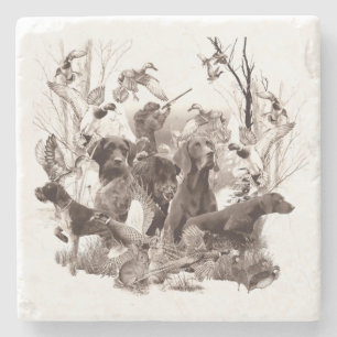 Hunting dogs, Pistolen honden, jachtseizoen Stenen Onderzetter