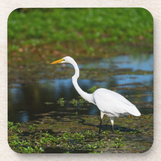 Hunting Egret Bier Onderzetter (Voorkant)