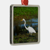 Hunting Egret Metalen Ornament (Rechts)