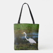 Hunting Egret Tote Bag (Achterkant)