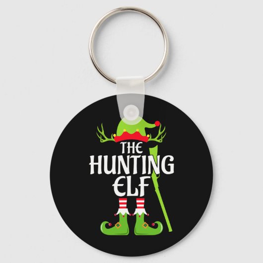 Hunting Elf Matching Family Group Christmas Party Sleutelhanger (Voorkant)