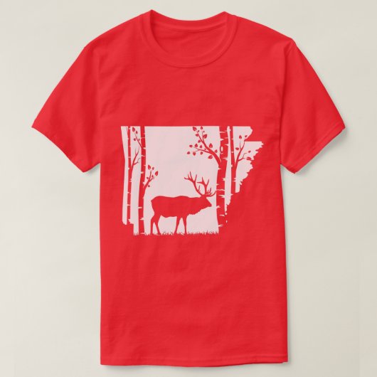 Hunting ELK of Wapiti Arkansas Map forest  T-shirt (Design voorkant)