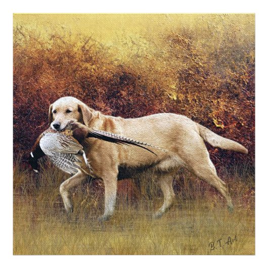 Hunting faasant, Autumn Faux Canvas Print Acrylly Foto Afdruk (Voorkant)