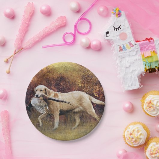 Hunting faasant, Autumn Tapestry Metal Print Coff Papieren Bordje (Feest)