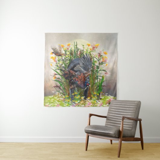 Hunting-fazant Wandkleed (In situ)