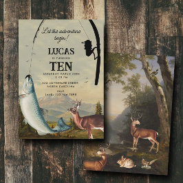 Hunting Fishing Adventure Begins Kids Birthday Kaart