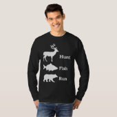 Hunting Fishing Hunt Fish Run Bear T-shirt (Voorkant volledig)