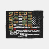 Hunting Fishing Loving Everyday American Deer Hunt Fleece Deken (Voorkant (Horizontaal))