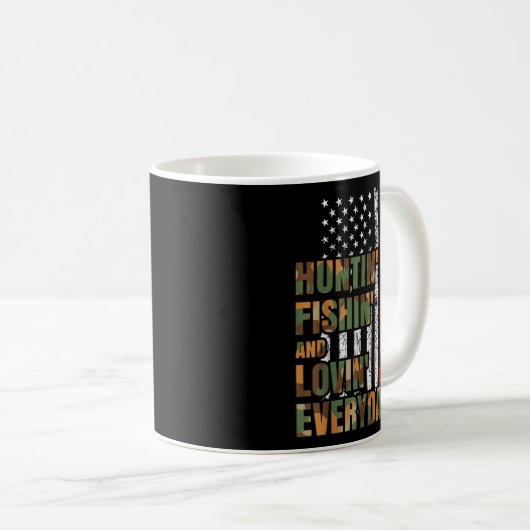 Hunting Fishing Loving Everyday American Deer Hunt Koffiemok (Voorkant rechts)