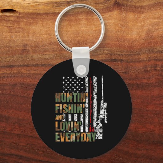 Hunting Fishing Loving Everyday American Deer Hunt Sleutelhanger (Voorkant)