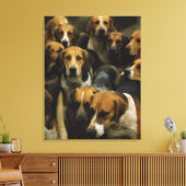 Hunting foxhounds, Galway Blazers, Ierland Canvas Afdruk (Insitu (Woonkamer))