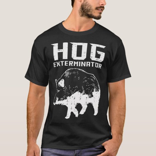 Hunting Hog Exterminator Boar Wild Pig Hunter Mann T-shirt (Voorkant)