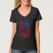 Hunting Hunters Deer USA US American Flag Camo Cam T-shirt (Voorkant)