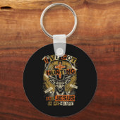 Hunting In My Veins Jesus In Heart Christian Deer Sleutelhanger (Voorkant)