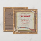 Hunting Invitation with wood lijst Kaart (Voorkant / Achterkant)