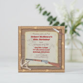 Hunting Invitation with wood lijst Kaart (Staand voorkant)