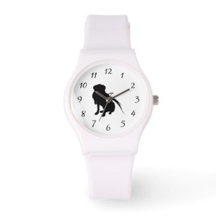 Hunting Labrador Retriever Silhouette Love Dogs Horloge