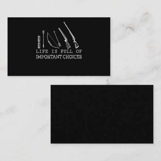 Hunting Lover | Het leven is vol belangrijke keuze Visitekaartje (Voorkant / Achterkant)