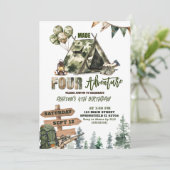 Hunting Made FOUR avontuur verjaardag Uitnodiging (Staand voorkant)