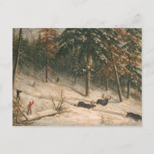 Hunting Moose Briefkaart (Voorkant)