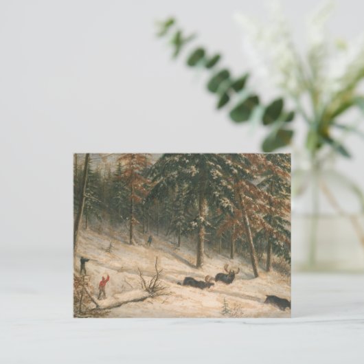 Hunting Moose Briefkaart (Staand voorkant)