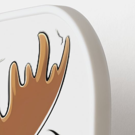 Hunting Moose verdedigt zich tegen jagers Pickleball Paddle (Links Detail)