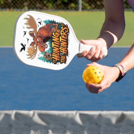 Hunting Moose verdedigt zich tegen jagers Pickleball Paddle (Insitu)