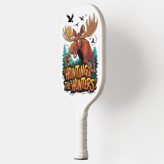 Hunting Moose verdedigt zich tegen jagers Pickleball Paddle (Links)