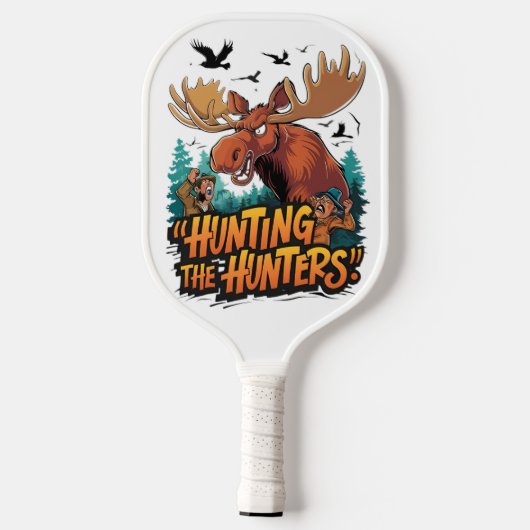 Hunting Moose verdedigt zich tegen jagers Pickleball Paddle (Achterkant)