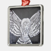 Hunting Owl Metalen Ornament (Links)