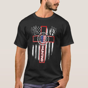Hunting Patriotic American Flag Independence Day 4 T-shirt