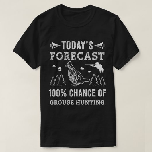 Hunting Ruffed Grouse vogel- grappig voorspelling  T-shirt (Design voorkant)